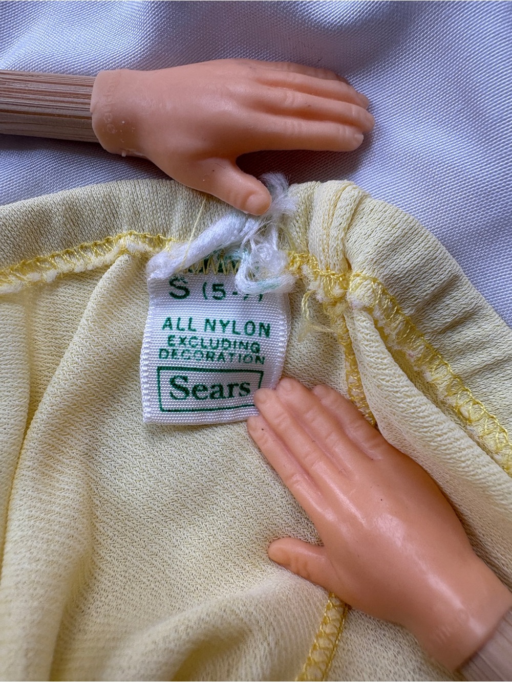 Pale yellow and Lime Green Vintage Sears Slips with White Trim - Picture 5 of 10